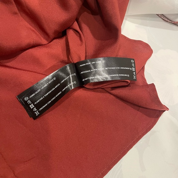 Keepsake medium sz midi floral burgundy sleeveless event classic gown dress - Picture 6 of 10